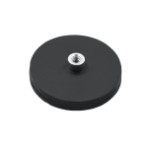 Gummibelagt neodymium magnet Ø22x6 mm med M4 gevindbøsning og 5,0 kg holdekraft